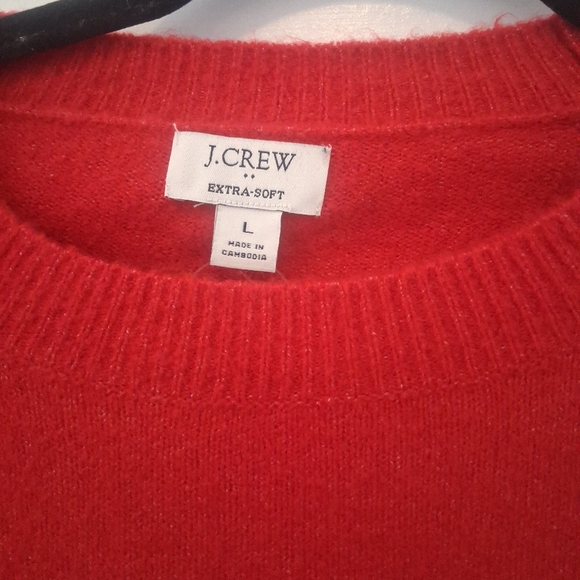J. Crew Womens Red Extra Soft Crew Neck Sweater NWT - Picture 2 of 11